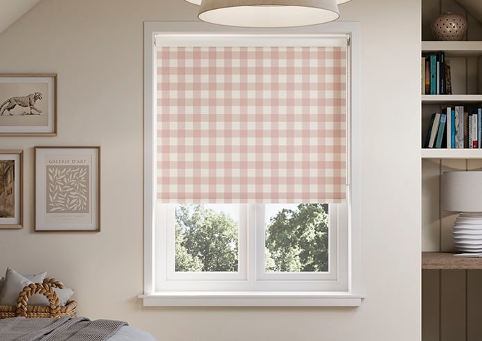 Gingham, Rosies Pink - Twist&Fit Roller Blind - Image 3